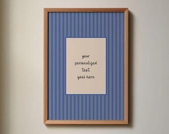 Custom Text Poster, Personalized Quote Print, Retro Stripes Artwork