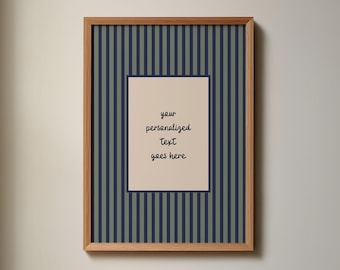 Custom Text Poster: Retro Stripes - Personalized Wall Art