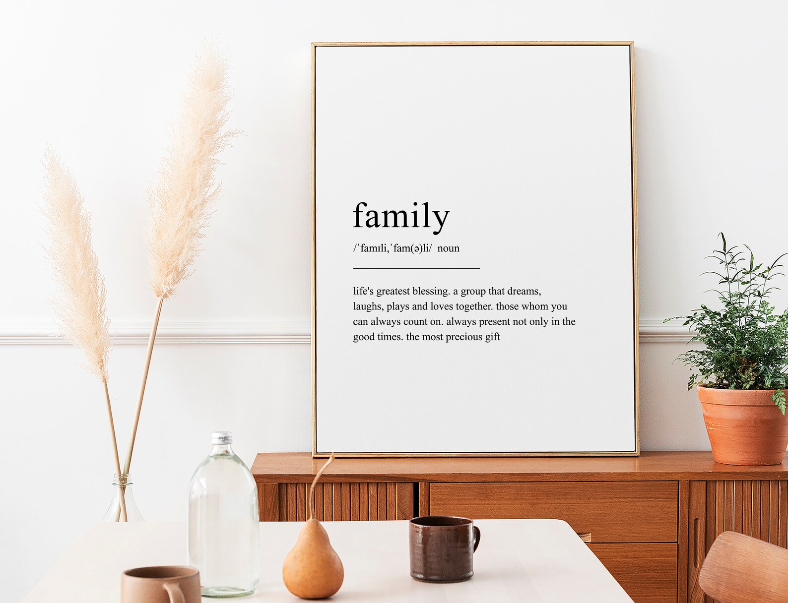 Family Definition Wall Art Black and White Print Etsy