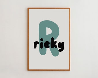 Custom Name Wall Art Print for Nursery and Kids Room | Poster With a Wide Range Of Colors And Sizes | Baby Shower Gift
