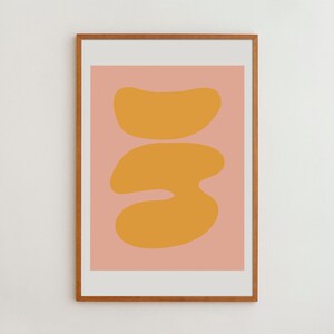 Minimalist Abstract Geometric Art | Modern Home Decor | Orange Wall Art | Poster
