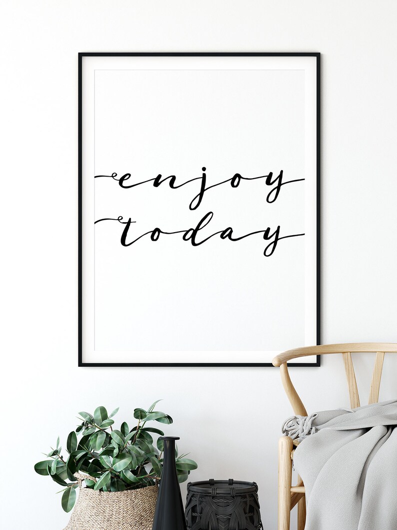 Printable Wall Art Typography Prints Black and White Art Etsy
