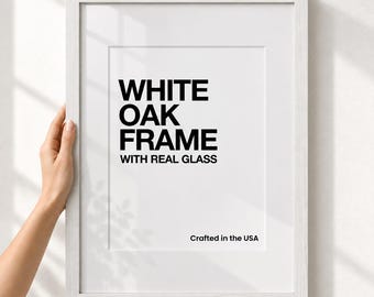 Premium White Picture Frame with Real Glass, Removable Mat Included, Crafted in USA