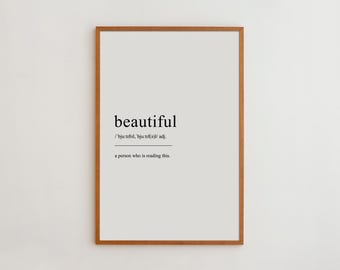 Definition Print | Black and White Typography Wall Art