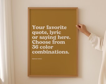 Custom Lyrics Print: Personalized Quote Wall Art