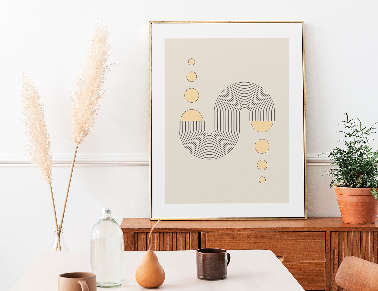 Abstract Rainbow Wall Art Boho Art Print Mid Century Modern Etsy