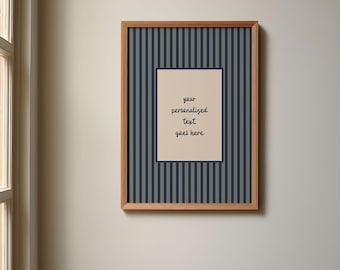 Custom Text Poster: Retro Stripes - Personalized Wall Art