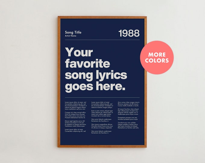 Custom Song Lyrics Wall Art | Framed Custom Typography Poster | Personalized Wall Art | Customized Print | Music Lover Gift