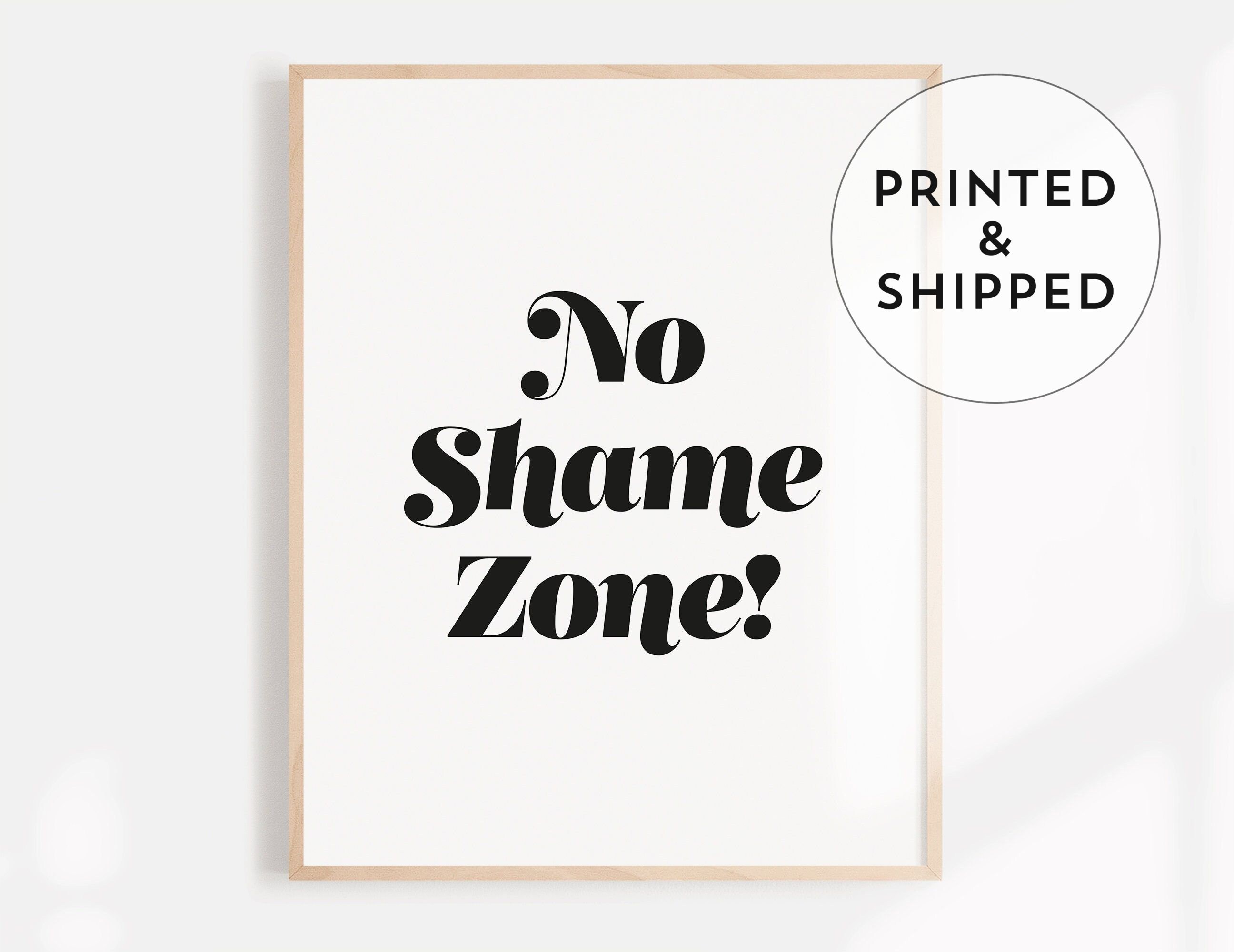 No Shame Zone Bedroom Print Bedroom Wall Art Black and - Etsy