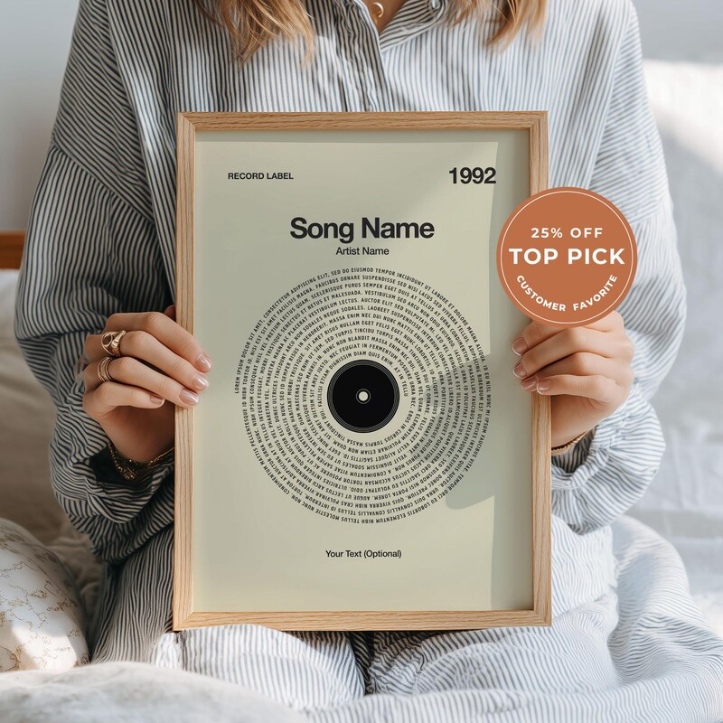 Lyric Frame Song Lyrics Wall Art - Etsy