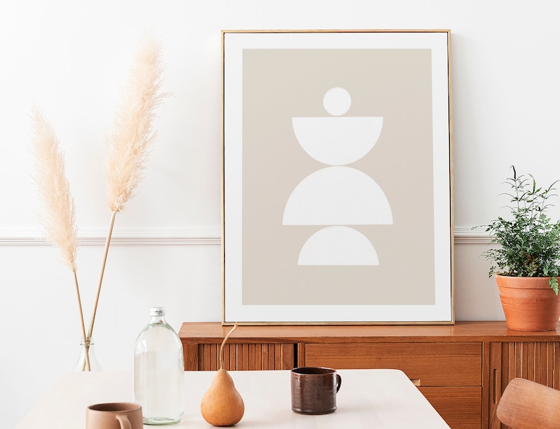 Abstract Wall Art Neutral Colors Minimalist Art Poster Etsy