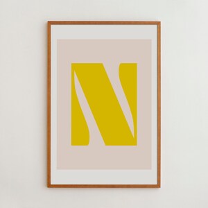 Custom Name Letter Wall Art Print With a Wide Range Of Colors And Sizes | High Quality Poster in Retro Style