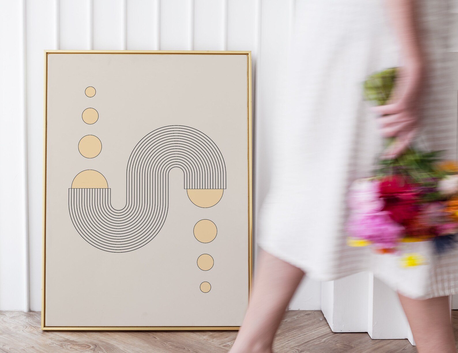 Abstract Rainbow Wall Art Boho Art Print Mid Century Modern Etsy