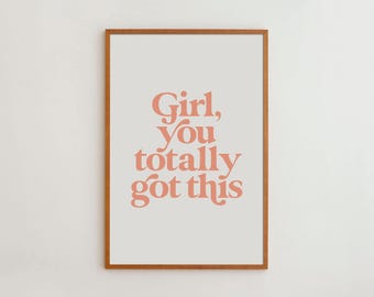 Feminist Wall Art: Empowering Quote Poster, Modern Typography