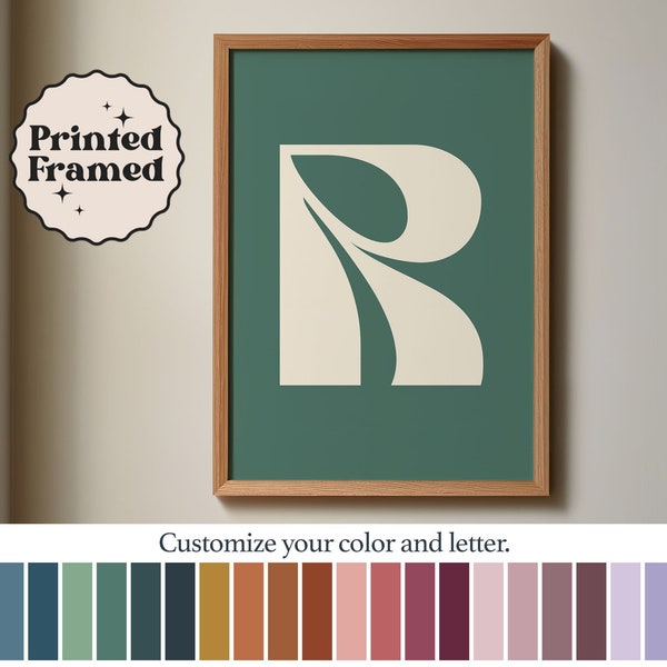 Personalized Colorful Letter Wall Art | Custom Initial Print | Minimalist Art Print for Modern Living Spaces | Typography Poster