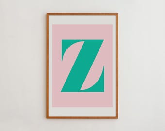 Personalized Initial Art Print: Retro Alphabet Name Poster