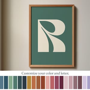 Personalized Initial Art Print: Custom Letter Poster, Modern Typography