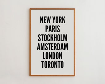 New York Poster City Prints Typography Art Prints Office Decor Black and White Art Wall Decor Home Decor Housewarming Gift