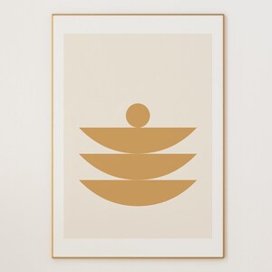 Mid-Century Modern Geometric Wall Art Print - Minimalist Design with Pastel Colors - Contemporary Home Decor