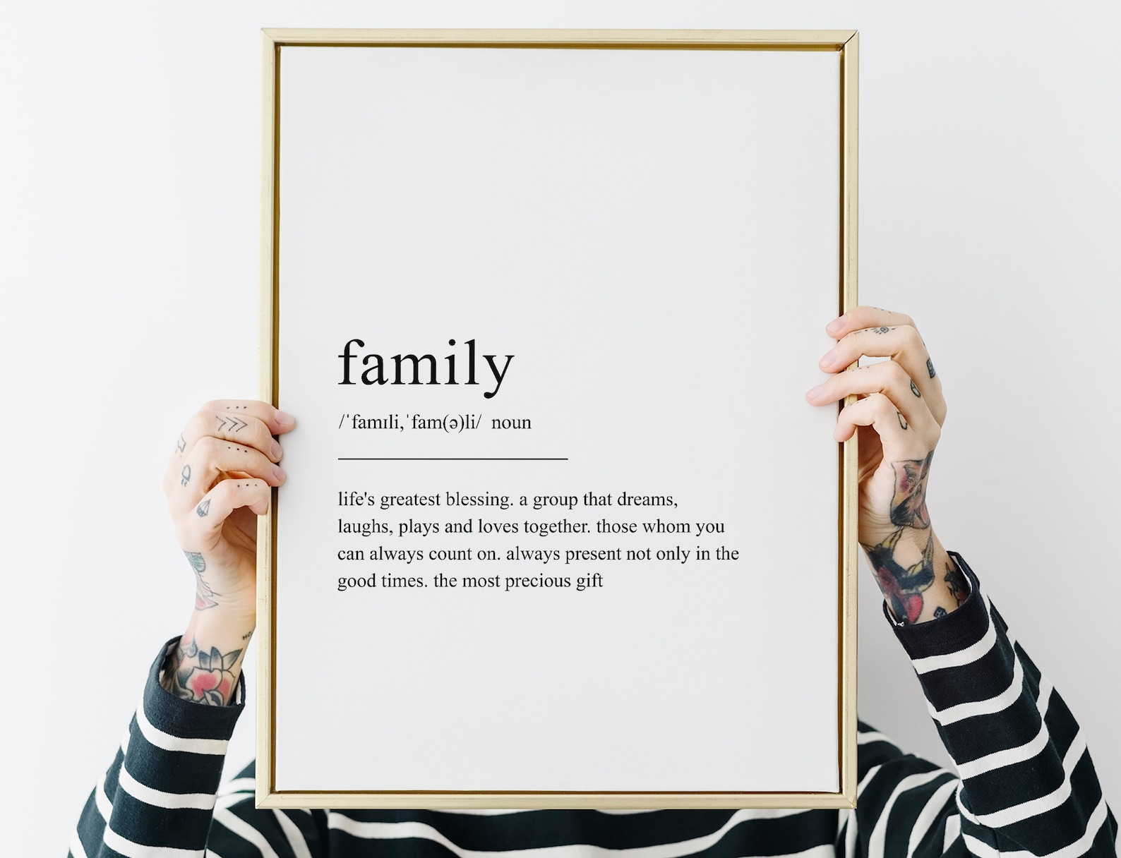 Family Definition Wall Art Black and White Print Etsy