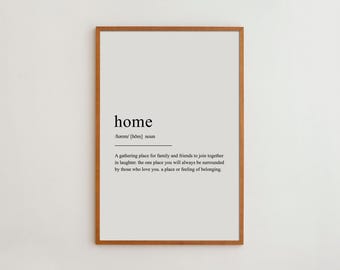Home Definition Print: Black and White Wall Art