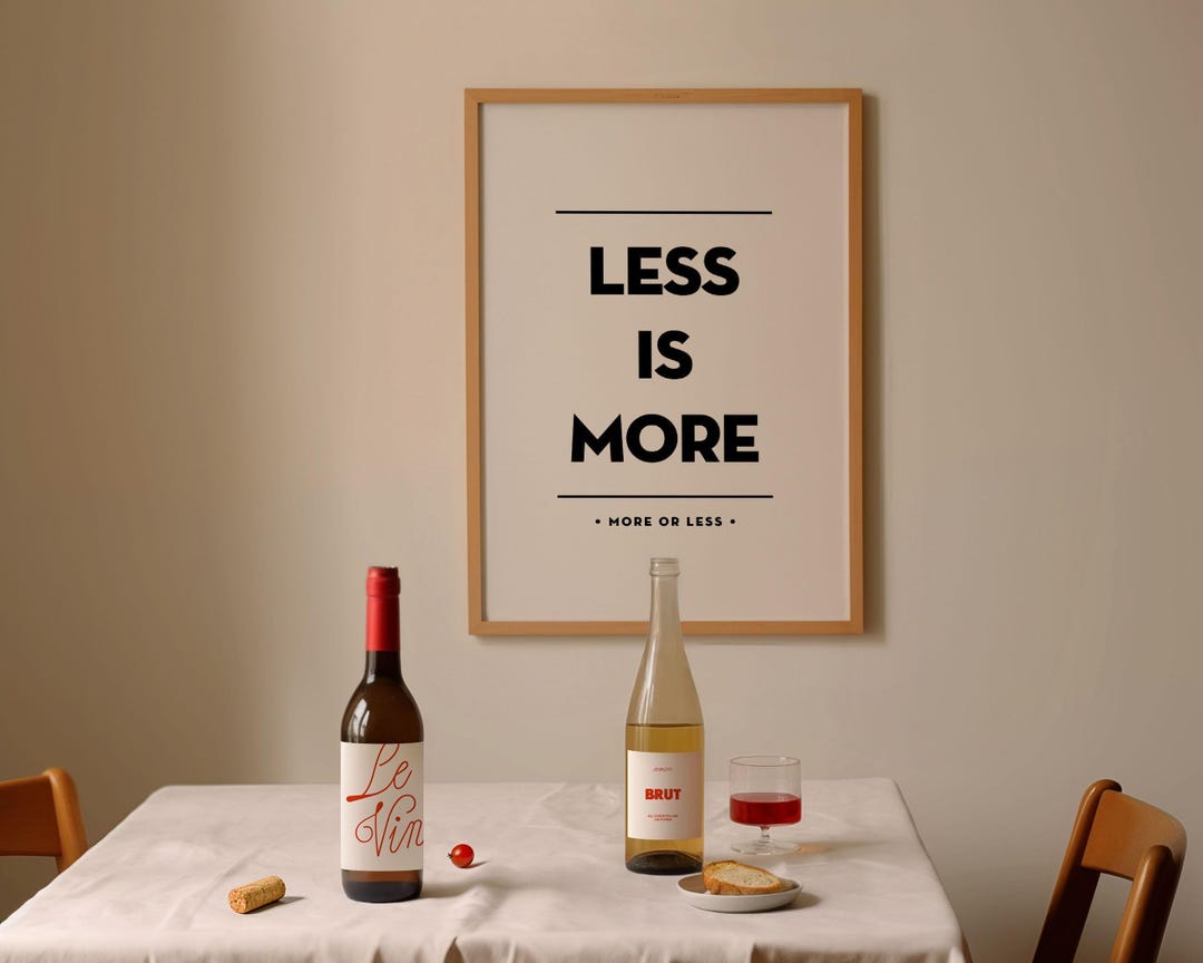 Less Is More Writing Visual Less is More Print: Minimalist Typography, Inspirational Wall Art - Etsy