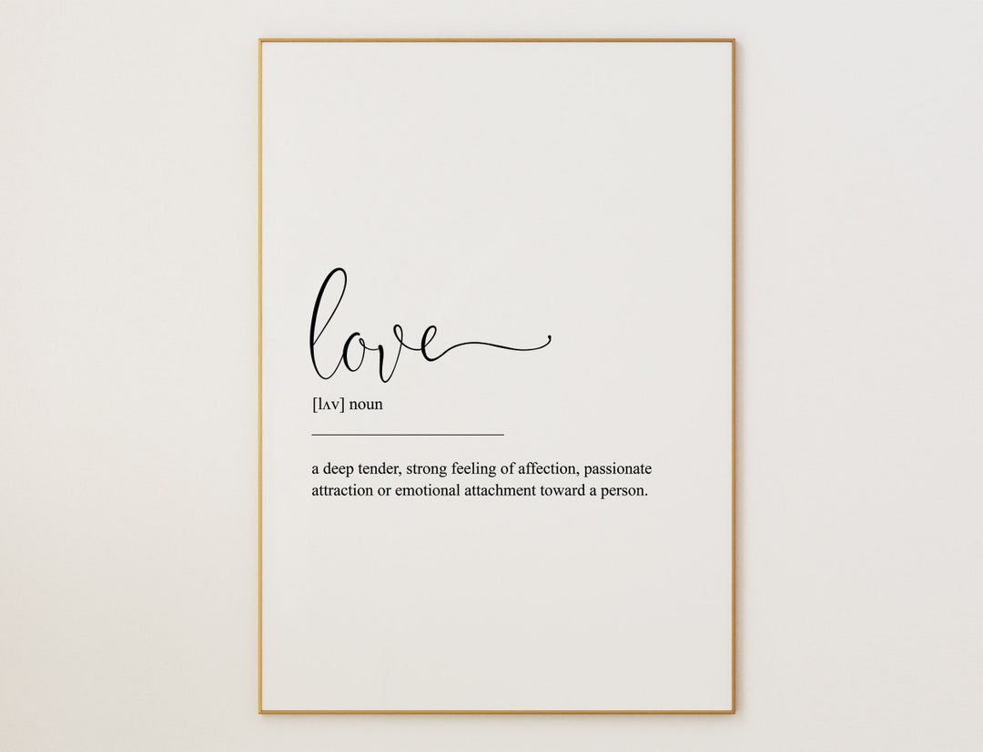 Printable Black and White Definition Art Minimalist Etsy