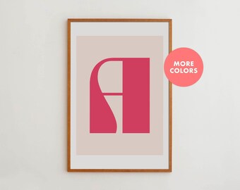 Custom Initial Art Print: Modern Monogram Wall Decor, Framed or Unframed