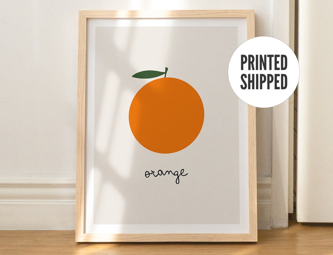 Minimalist Orange Fruit Wall Art Print With French Name Etsy