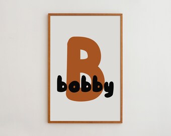 Custom Letter Wall Art Print for Nursery and Kids Room | Poster With a Wide Range Of Colors And Sizes | Birthday Gift