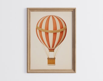 Nursery Wall Art Hot Air Balloon Country Style Home Decor Art Print Vintage Style Wall Art for Kids Room