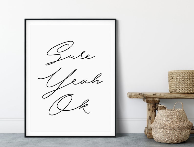Inspirational Wall Decor Handwriting Printable Wall Art Printable Quotes Black and White Art