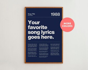 Custom Song Lyrics Framed Print – Personalized Music Poster
