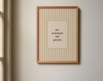 Retro Striped Custom Text Poster, Personalized Quote Print, Custom Song Lyrics Art, Typography Gift