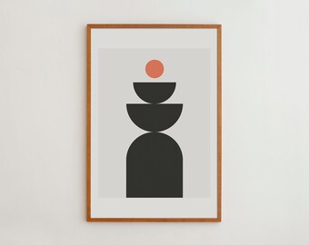 Mid Century Modern Style Wall Art Print | Nordic Home Decor Poster | Minimalist and High Quality