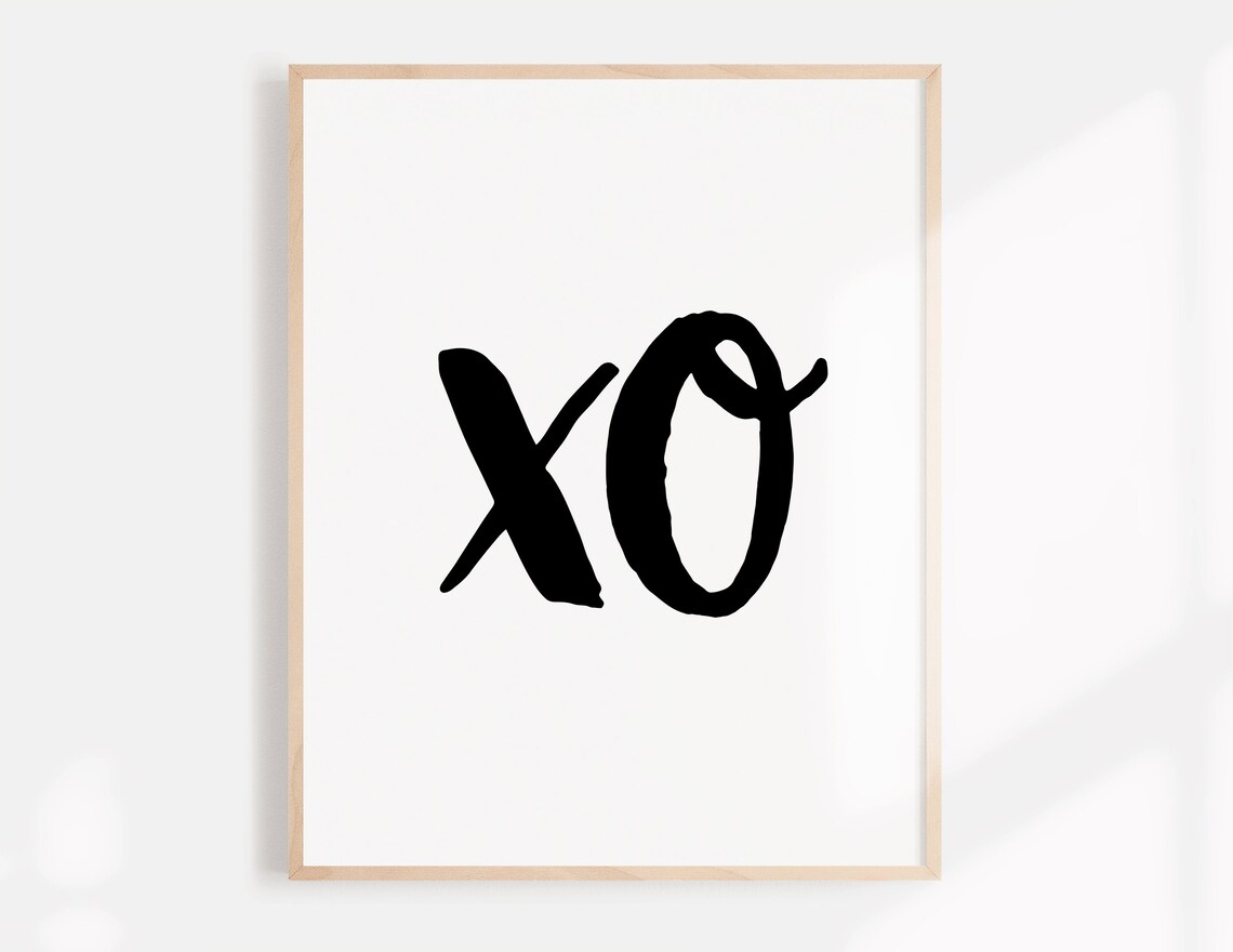 XO Wall Art Xoxo Xo Print Typography Print Minimalist Etsy