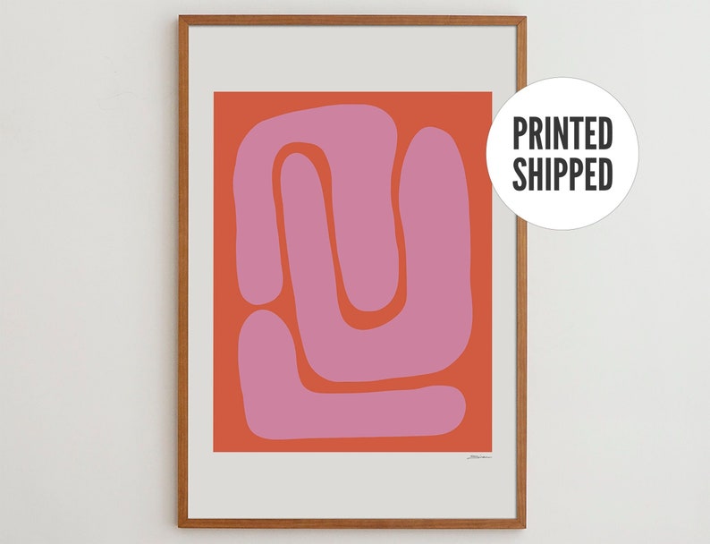 Minimal Abstract Art Print Mid Century Modern Poster Limited Etsy