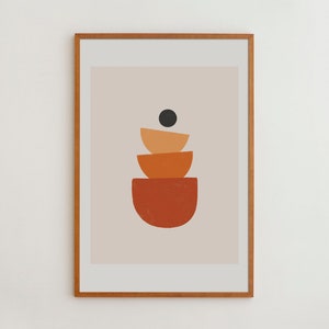 Boho Wall Art | Minimalist Poster | Orange Wall Decor | Bohemian Print | Artwork | Colorful Art