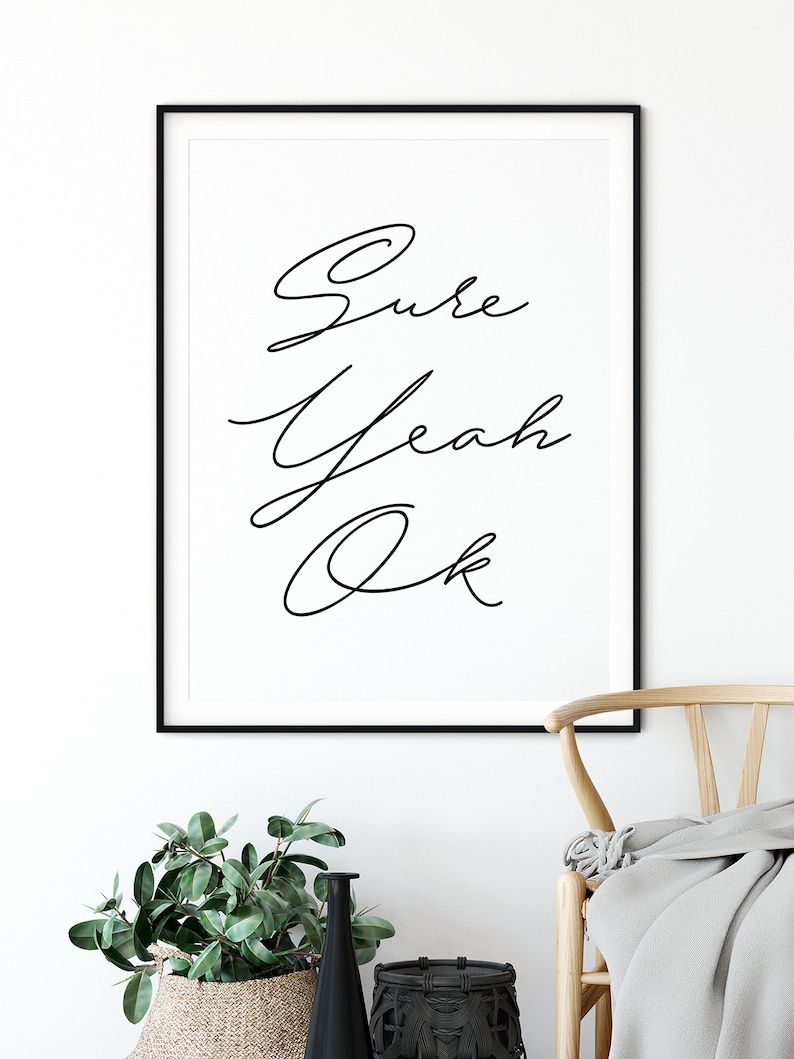 Inspirational Wall Decor Handwriting Printable Wall Art Printable Quotes Black and White Art