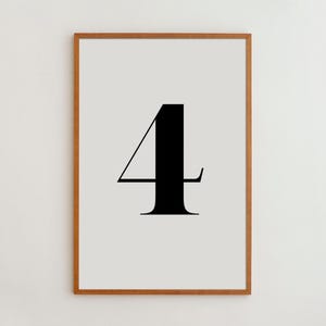 Minimalist Number 4 Print: Giclée Fine Art Paper, USA Made
