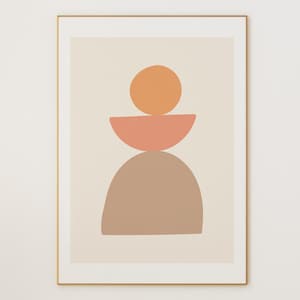 Minimalist Mid-Century Modern Geometric Wall Art Print Pastel Colors Contemporary Home Decor