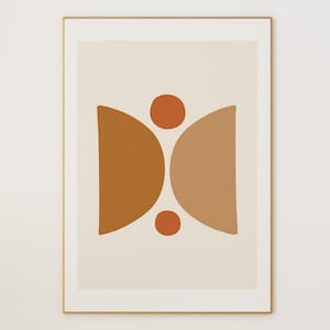 Mid-Century Modern Geometric Wall Art Print - Minimalist Pastel Colors - Contemporary Home Decor