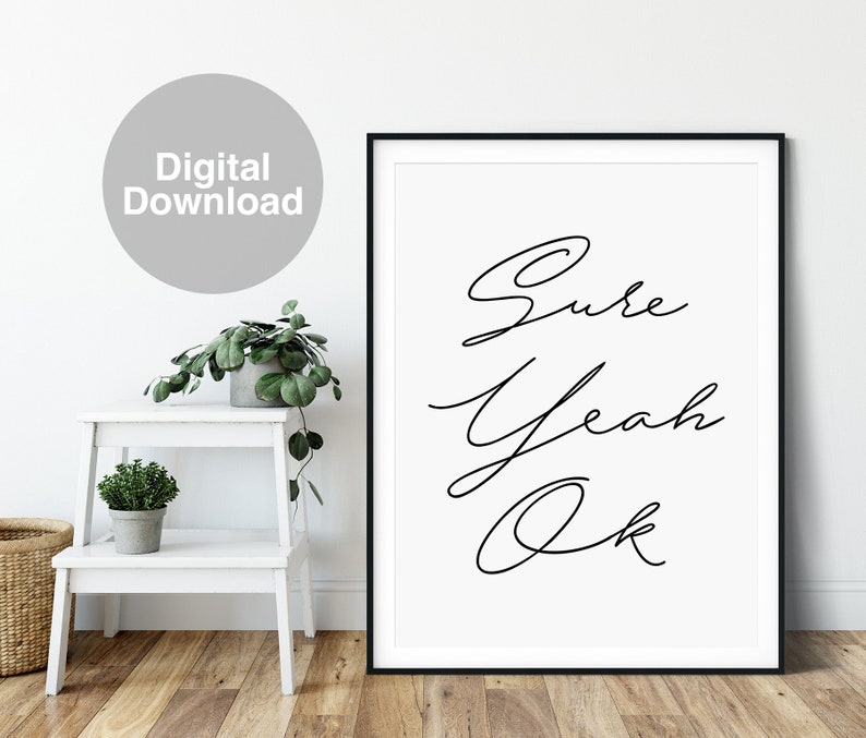 Inspirational Wall Decor Handwriting Printable Wall Art Printable Quotes Black and White Art