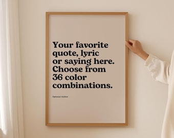 Custom Quote Poster: Personalized Lyric Typography Wall Art