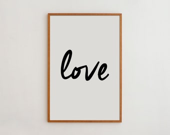 Black and White Typography Art Print for Baby Room Decoration | Printed and Love Sign Poster