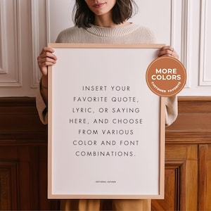 Personalized Quote Wall Art Print | Framed Custom Lyrics or Phrase Typography Poster