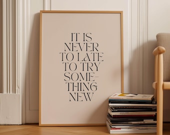 Motivational Saying Print: Framed Modern Typography Wall Art