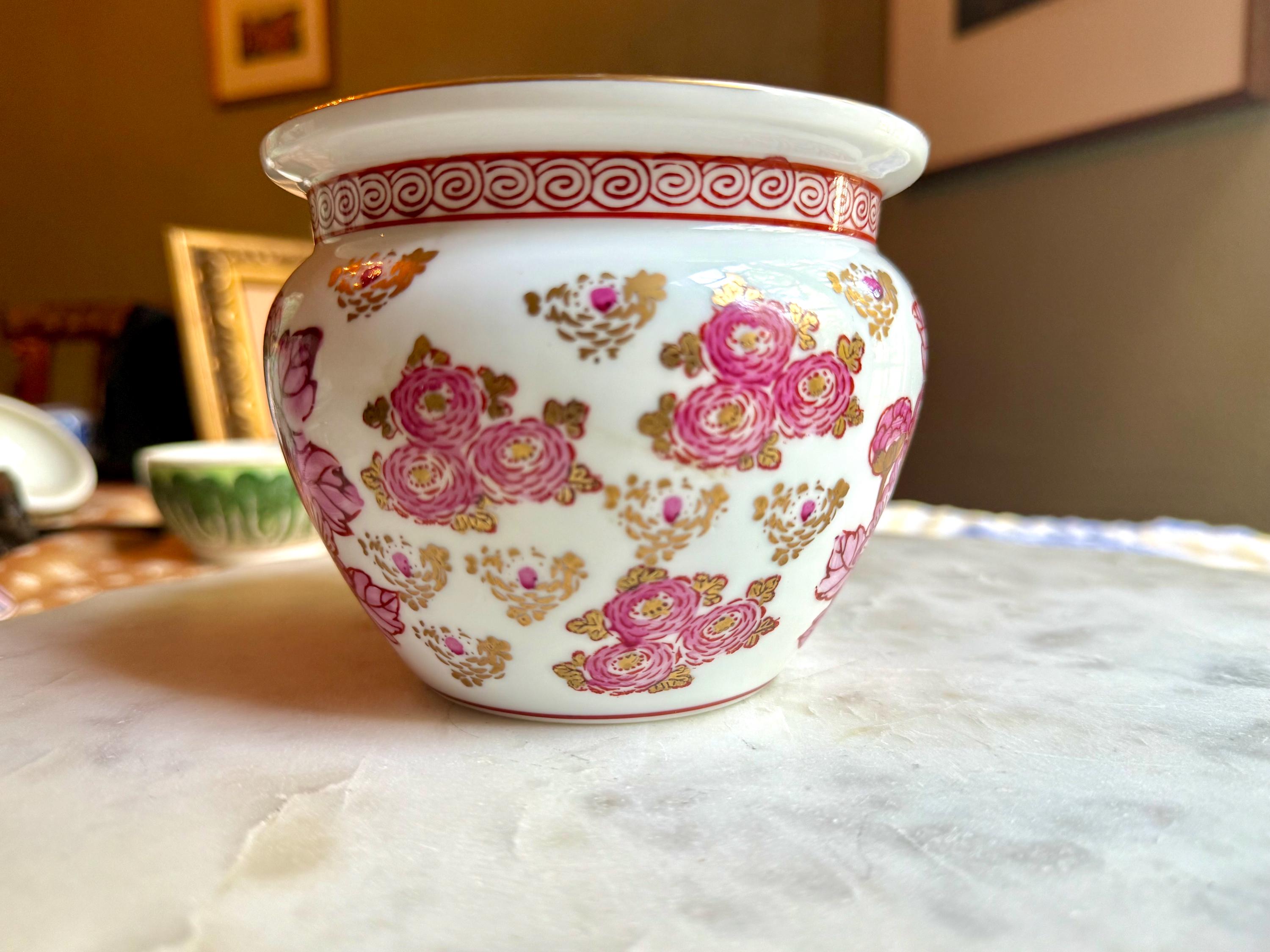PINK Gold Imari Planter / Cachepot - RARE! - Etsy