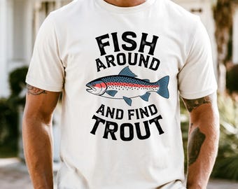 Fischen Sie herum und finden Sie Forelle Komfortfarben T-Shirt | Forelle Grafik Tee, Fliegenfischen Shirt