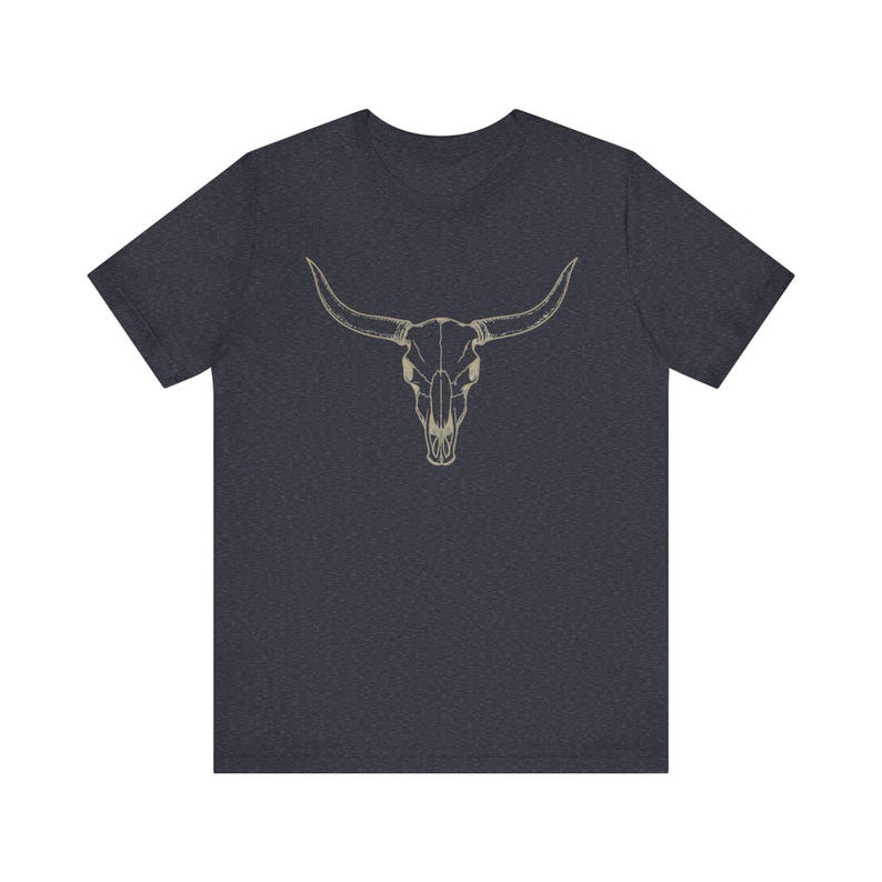 Camiseta unisex con calavera de cuernos largos, gráfico de calavera de vaca occidental imagen 10